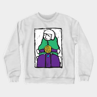 Retro Scooter, Classic Scooter, Scooterist, Scootering, Scooter Rider, Mod Art Crewneck Sweatshirt